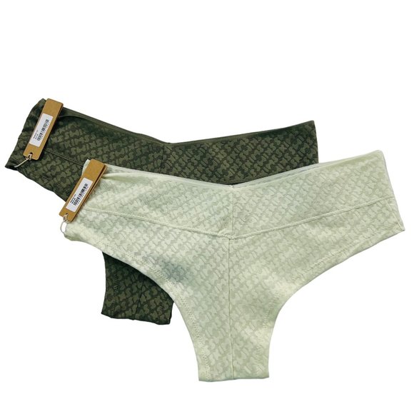 SKIMS Logo Mesh Boy Short Lot of 2 Bone Olive Womens XS - Picture 5 of 12